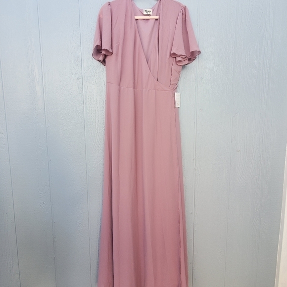 Show Me Your Mumu Noelle Flutter Wrap Braidsmaid Dress Wedding Formal NWT 2x - Picture 2 of 13